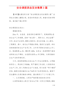 安全调度表态发言集聚3篇