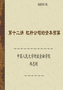 杠杆公司的资本预算(PDF43页)