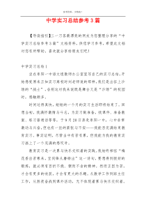 中学实习总结参考3篇