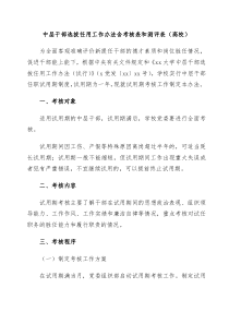 中层干部选拔任用工作办法含考核表和测评表高校