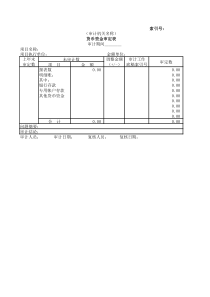 货币资金审定表