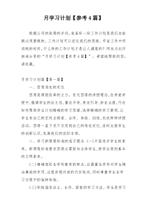 月学习计划【参考4篇】