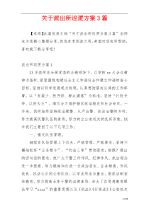 关于派出所巡逻方案3篇