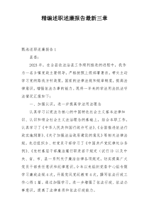 精编述职述廉报告最新三章