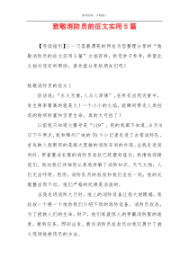 致敬消防员的征文实用5篇