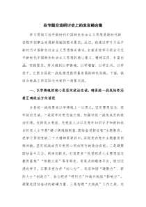 在专题交流研讨会上的发言稿合集