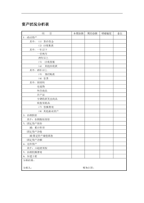 资产状况分析表