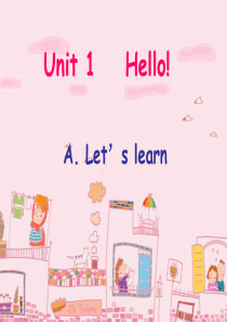 新人教版小学三年级英语上册unit1-HelloA-Lets-learn