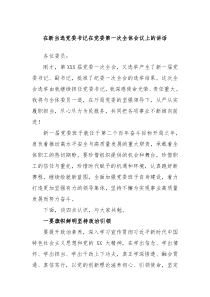 (领导讲话)在新当选党委书记在党委第一次全体会议上的讲话