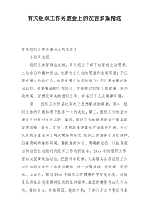 有关组织工作务虚会上的发言多篇精选