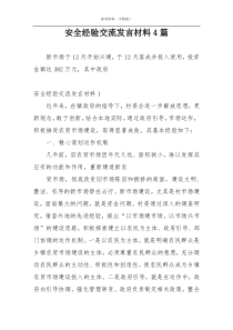 安全经验交流发言材料4篇