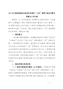 关于XX街道持续深化推进农村集体三资管理不规范问题专项整治工作方案