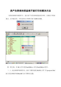 资产负责表和损益表不能打印的解决方法