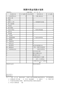 预算外资金用款计划表