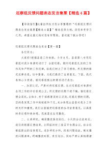 巡察组反馈问题表态发言集聚【精选4篇】