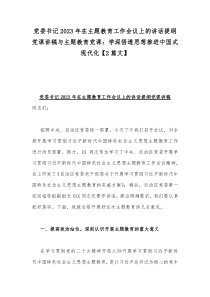 党委书记2023年在主题教育工作会议上的讲话提纲党课讲稿与主题教育党课：学深悟透思想推进中国式现