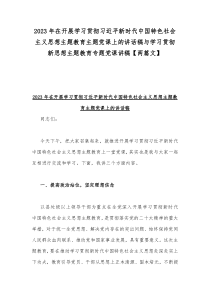 2023年在开展学习贯彻习近平新时代中国特色社会主义思想主题教育主题党课上的讲话稿与学习贯彻新思