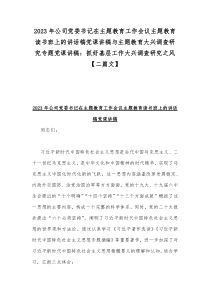 2023年公司党委书记在主题教育工作会议主题教育读书班上的讲话稿党课讲稿与主题教育大兴调查研究专