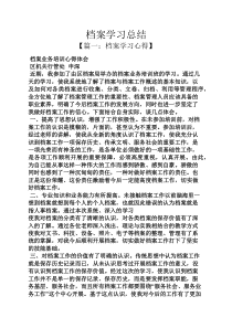 档案学习总结