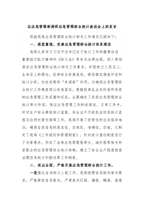 (领导发言)在应急管理部调研应急管理综合统计座谈会上的发言