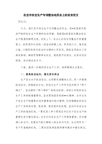 在全市安全生产专项整治动员会上的发言范文