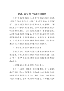 党课：新征程上实现共同富裕