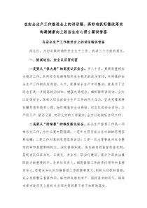 在安全生产工作推进会上的讲话稿、高标准抓好整改落实 构建健康向上政治生态心得2篇供借鉴