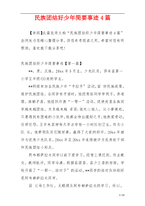 民族团结好少年简要事迹4篇