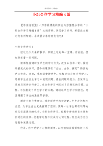 小组合作学习精编4篇