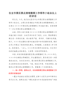 在全市景区景点清理整顿工作领导小组会议上的讲话