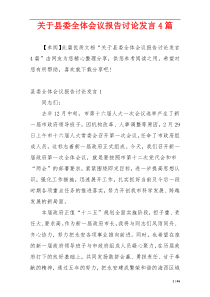 关于县委全体会议报告讨论发言4篇