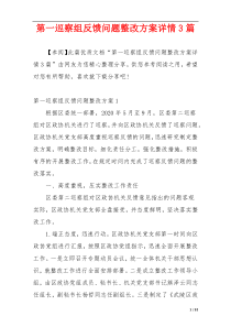 第一巡察组反馈问题整改方案详情3篇