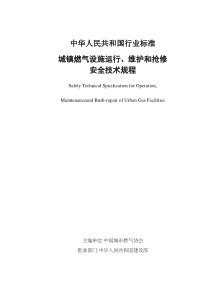 城镇燃气设施运行、维护和抢修安全技术规程(doc 33)