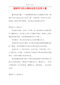 课程学习的心得体会范文实用4篇