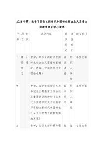 2023年第二批学习贯彻A新时代中国特色社会主义思想主题教育理论学习清单表格