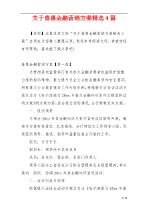 关于普惠金融营销方案精选4篇