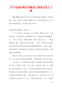 关于违规吃喝专项整治心得体会范文3篇