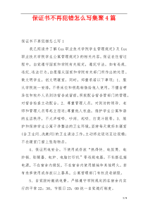 保证书不再犯错怎么写集聚4篇