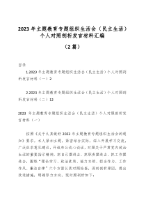 2023年主题教育专题组织生活会（民主生活）个人对照剖析发言材料汇编