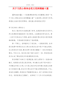 关于习武心得体会范文范例精编5篇