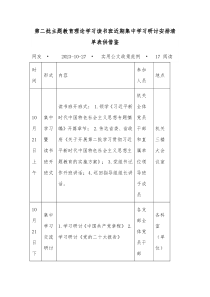 第二批主题教育理论学习读书班近期集中学习研讨安排清单表供借鉴