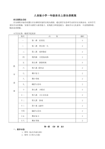 人音版小学一年级音乐上册全册教案