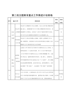 第二批主题教育重点工作推进计划表格措施