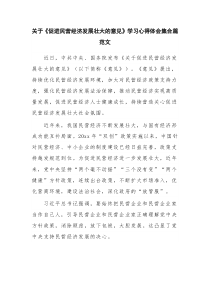 关于《促进民营经济发展壮大的意见》学习心得体会集合篇范文