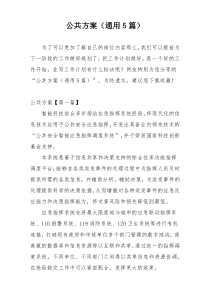 公共方案（通用5篇）