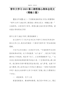 青年大学习2023第三期答案心得体会范文（精编2篇）