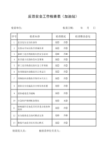 加油站反恐工作检查表