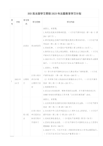 XXX党支部学习贯彻2023年主题教育学习计划