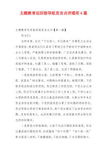 主题教育巡回指导组发言点评通用4篇