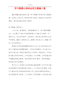 学习楷模心得体会范文精编5篇